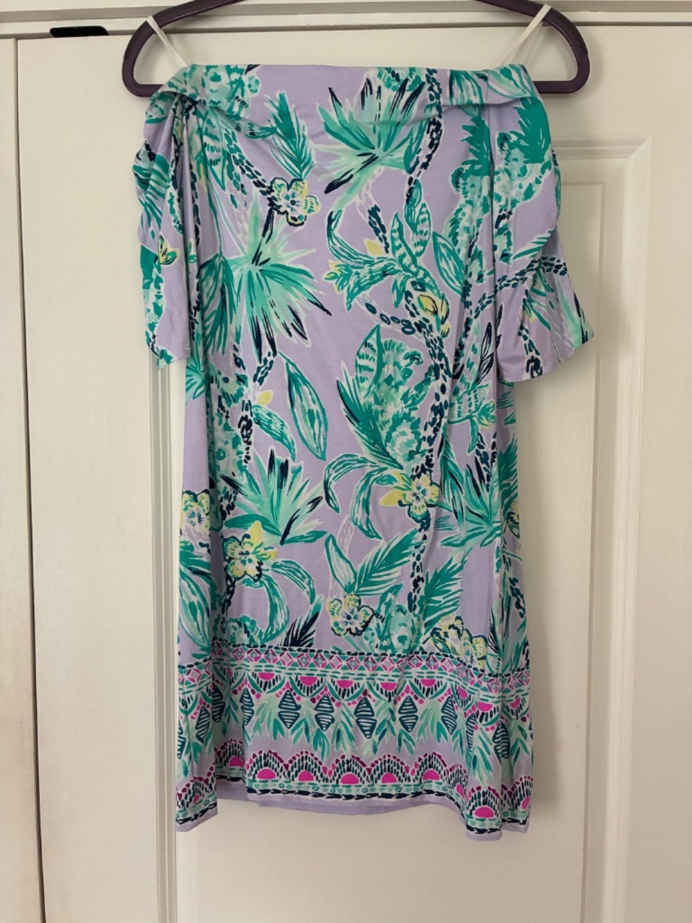 Lilly Pulitzer Fawcett Dress- Lilac Verbena Impawsible S
